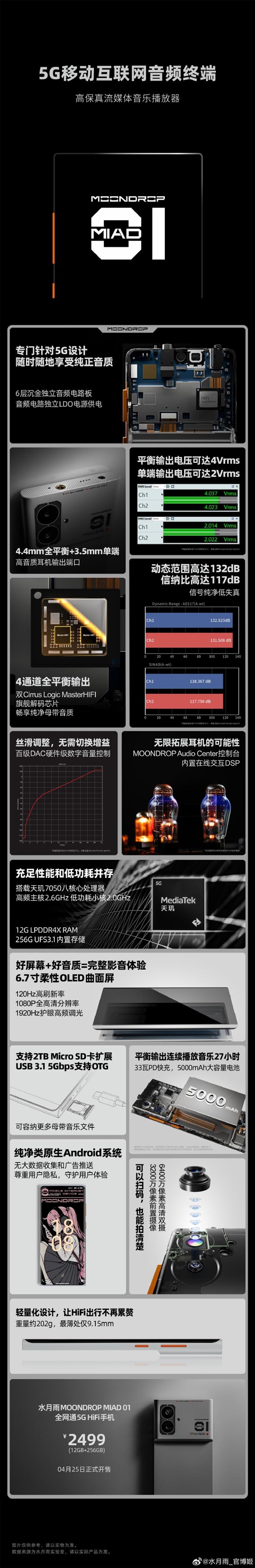 水月雨MIAD 01 5G HiFi手機發(fā)布！2499元 看懂