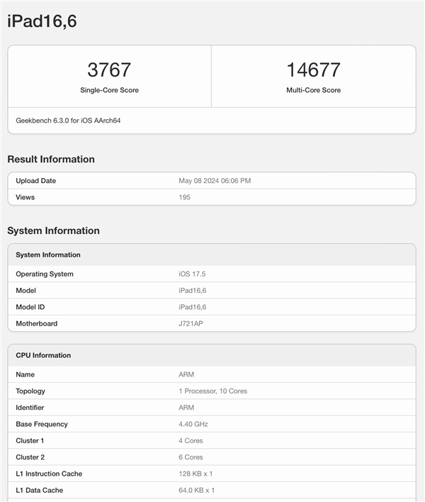 iPad Pro全球首發(fā)！M4跑分公布：多核成績突破1.4萬