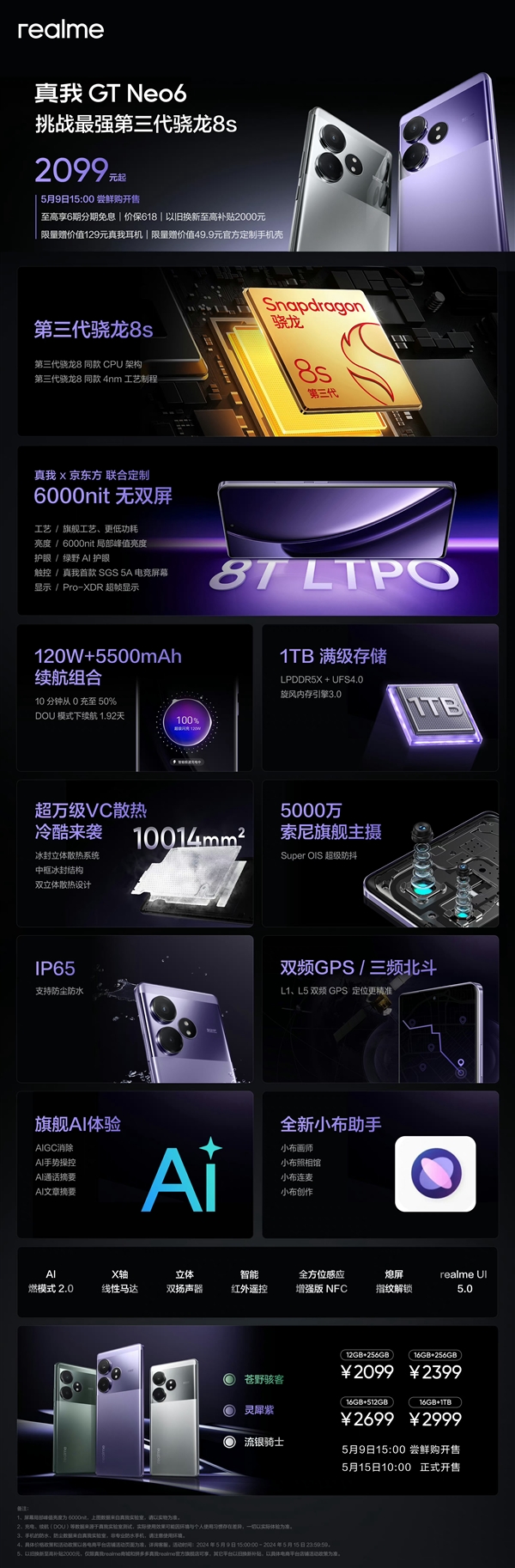 強(qiáng)驍龍8s Gen3旗艦！了解真我GT Neo6：2099元起