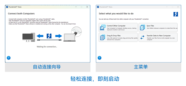 Intel發(fā)布“雷電共享”：雷電4/5一條線高速直連兩臺(tái)PC
