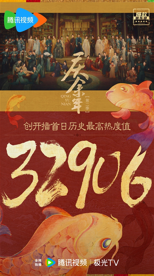 《慶余年2》開播首日站內(nèi)熱度值32906：破騰訊視頻歷史最高記錄！