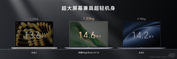 1cm全球薄筆記本！榮耀MagicBook Art 14發(fā)布：7999元起