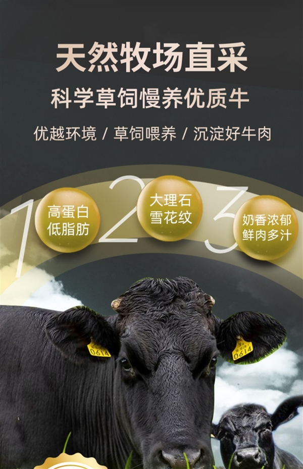 巴西進(jìn)口 牛和正原切牛排129元2.4斤狂促（送醬料、減170元）