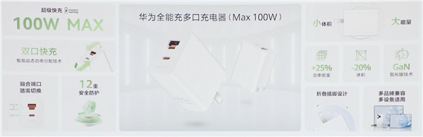 349元！華為發(fā)布100W全能充電器：USB-A/C融合 雙口終于能同時使用