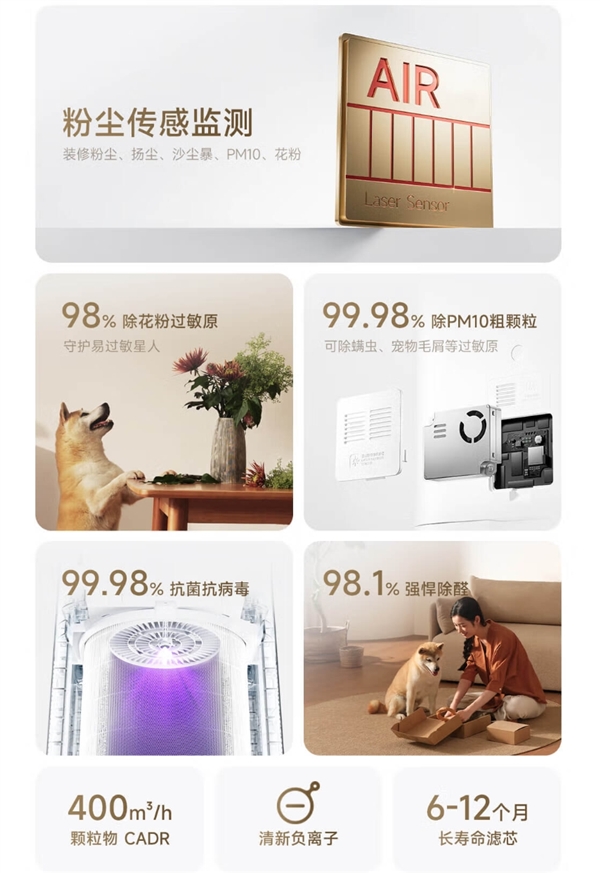 首發(fā)999元！小米米家空氣凈化器5發(fā)布：98.1%除醛 自帶紫外殺菌