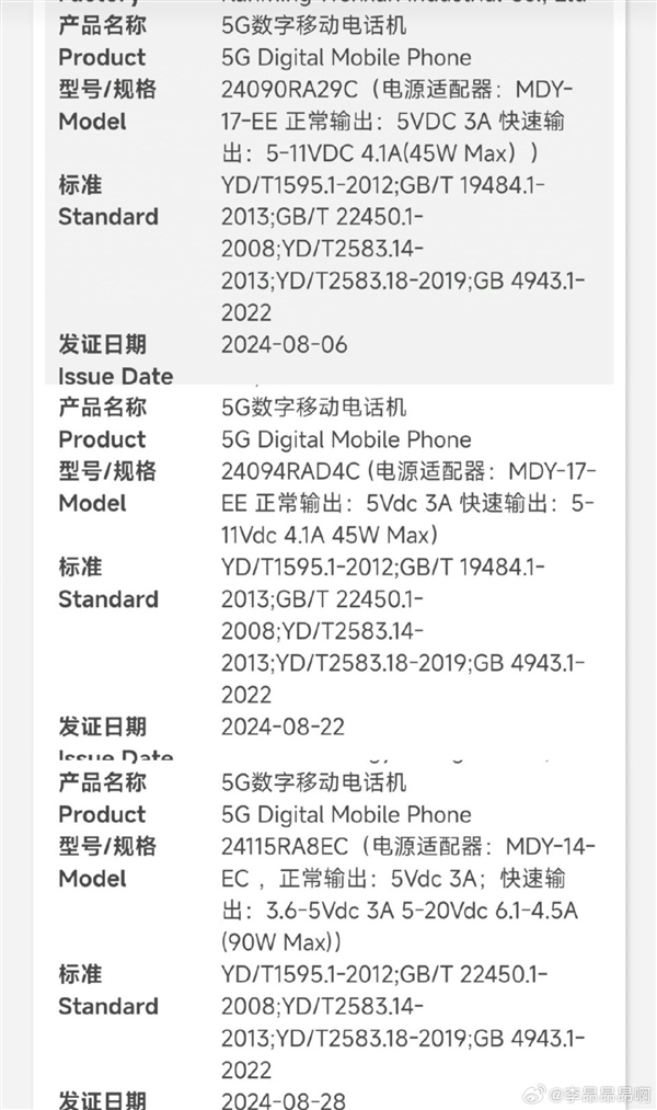 新一代千元神機(jī)！Redmi Note 14系列入網(wǎng)：高支持90W快充