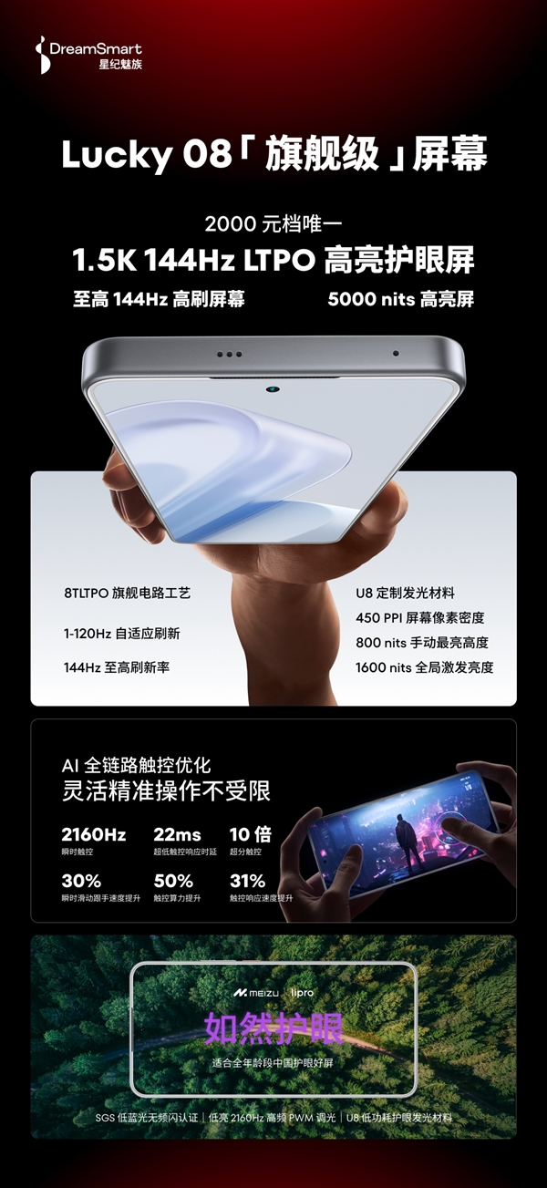 行業(yè)唯一的堅(jiān)持！魅族Lucky 08星耀白采用白色屏幕面板