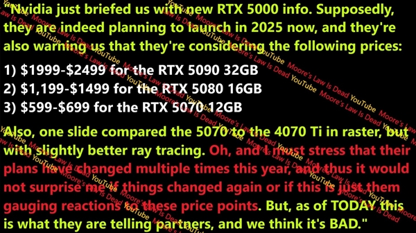 黃仁勛不手軟！英偉達(dá)RTX 50系列價(jià)格首曝：5090這漲幅迅猛