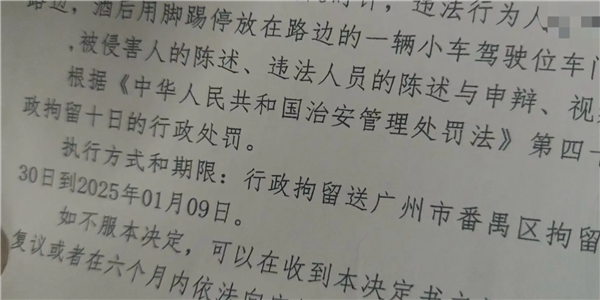 小米SU7停路邊被踢了一腳 哨兵模式立功！踢車男子被送進(jìn)拘留所跨年