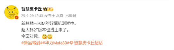 對標蘋果iPhone Air！華為測試eSIM超薄手機：搭載全新麒麟芯片